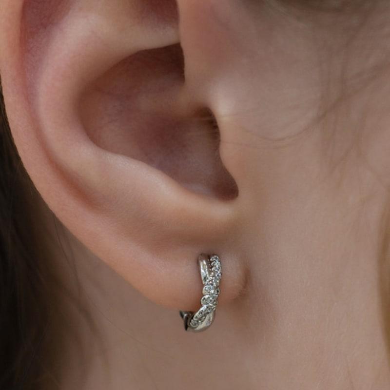 Tatiana (925 Silver) Liora Wave Hoop Earrings EC3209