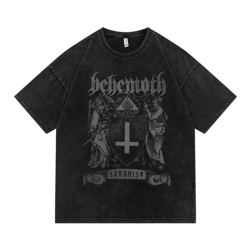 Summer Men Washed Vest Vintage T Shirt Gothic Tshirts Streetwear Punk Sleeveless Vest Top Y2k Short Sleeve Shirt