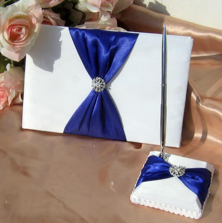 Vertical Flower Knot Guest Book & Pen Holder - European Style Retro Wedding Celebration Signature Book