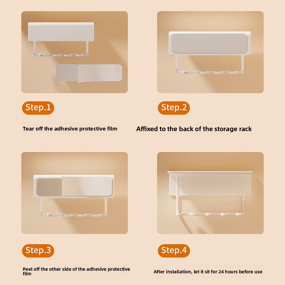 Neuer 4-Schlitz Zahnbürstenhalter Wandmontiert Selbstklebender Zahnbürsten-Organizer Badezimmerregale