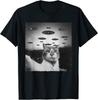 BEST TO BUY Dunkles lustiges Katzen-Selfie mit Alien-UFO T-Shirt