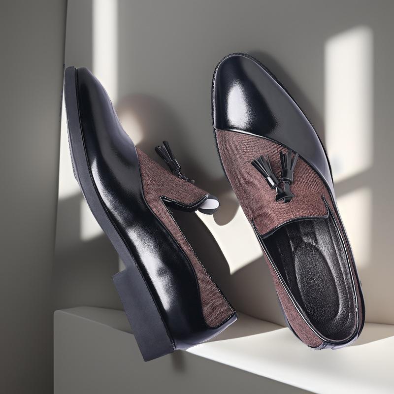 

Мужская обувь новая 2025 лето кожаная обувь мужская деловая классическая большой размер универсальный набор для ног тренд повседневная обувь 48