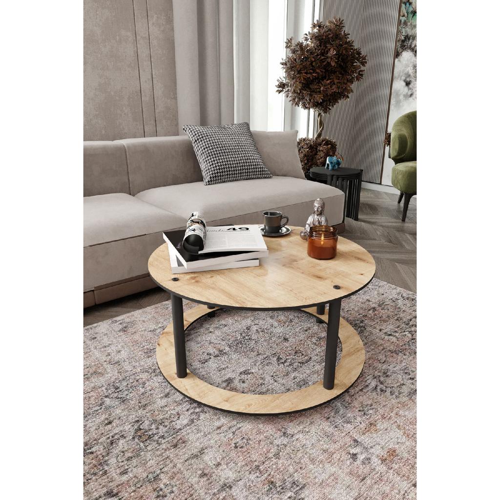 Hole Massivo Coffee Table R:70 Cm Round Sapphire Oak