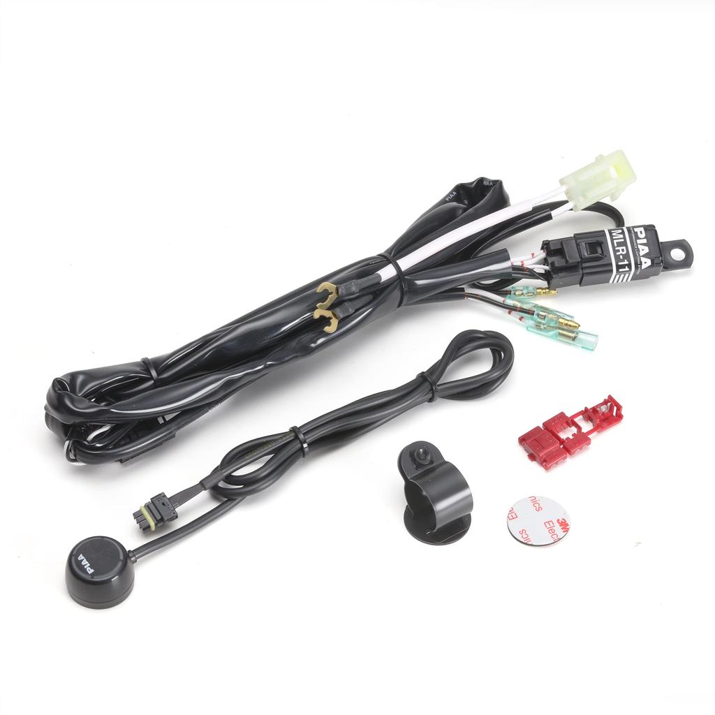 PIAA Motorcycle Lamp Relay Compatible with Two Includes Switch Mounting and Relay MLR11 Harness, Lights, Switch, Bracket, Harness,