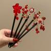 Red Hanfu Hairpin Tassel Wooden Hair Stick Classical   Hanfu Accessories
