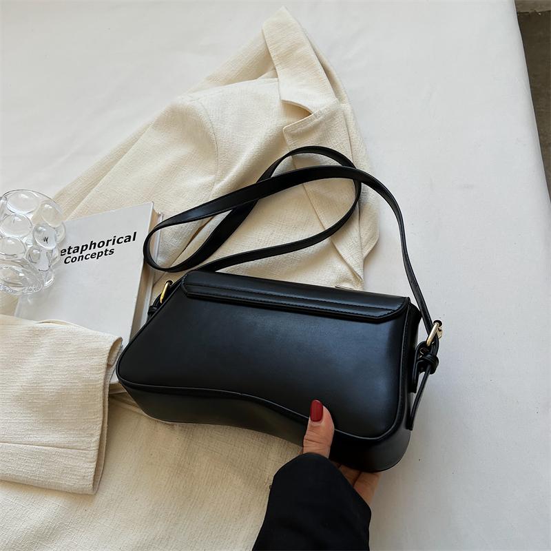 Vintage Shoulder Bag for Woman, Chain Handbag, Black Crossbody Bags, Underarm Bags,