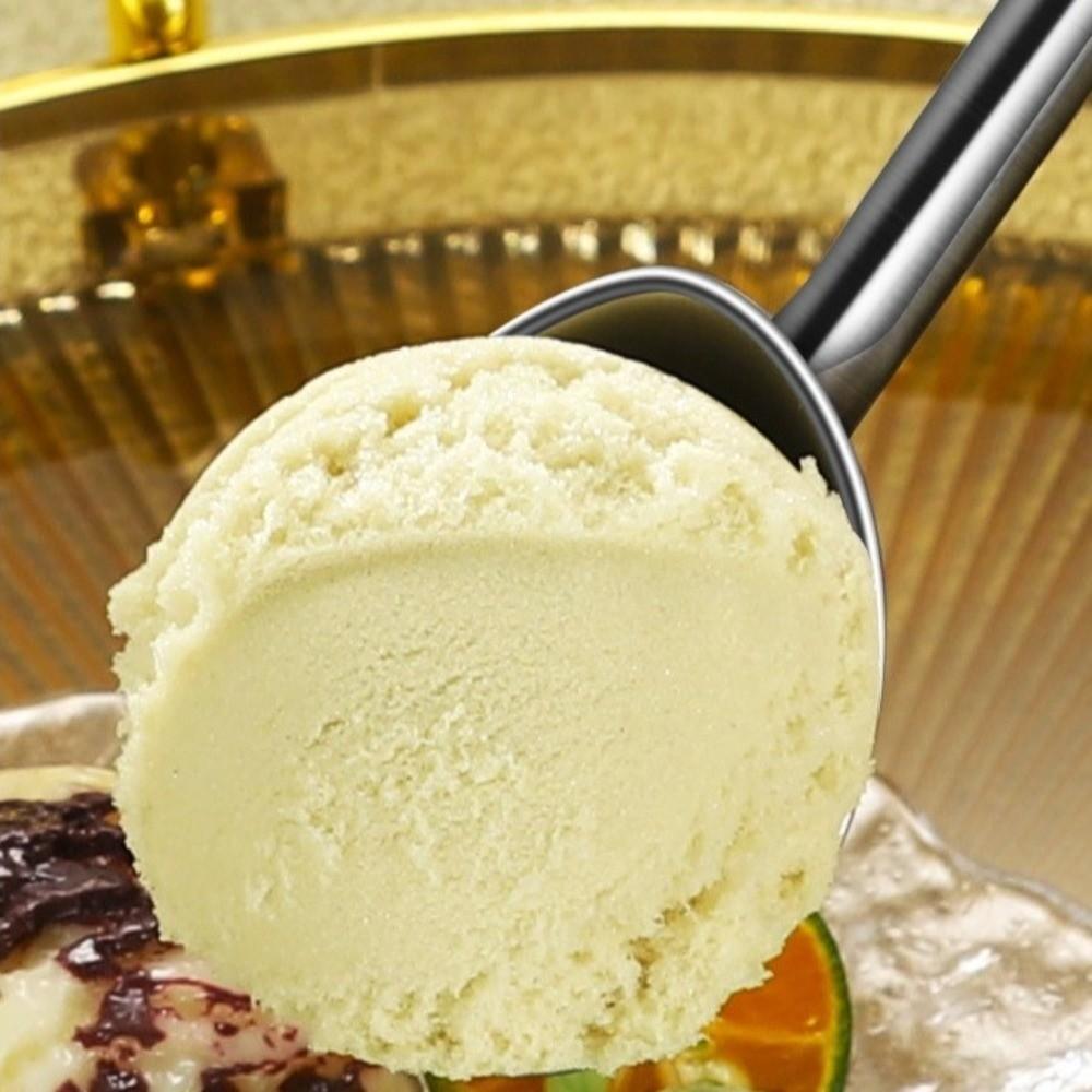 304 Stainless Steel Ice Cream Scoop Self-Dispensing Non Stick Watermelon Scoop Ergonomic Handle Durable Ball Digging Spoon