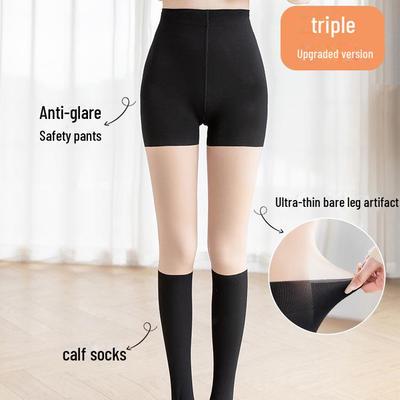 Women's Ultra-Thin Black Silk Anti-Hook Pantyhose - Over-the-Knee Summer Stockings