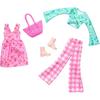 Barbie Fashion 2-Pack Flower Dress and Pants Set Doll Clothes and Accessories for 3 Years and Up Pink HRH43