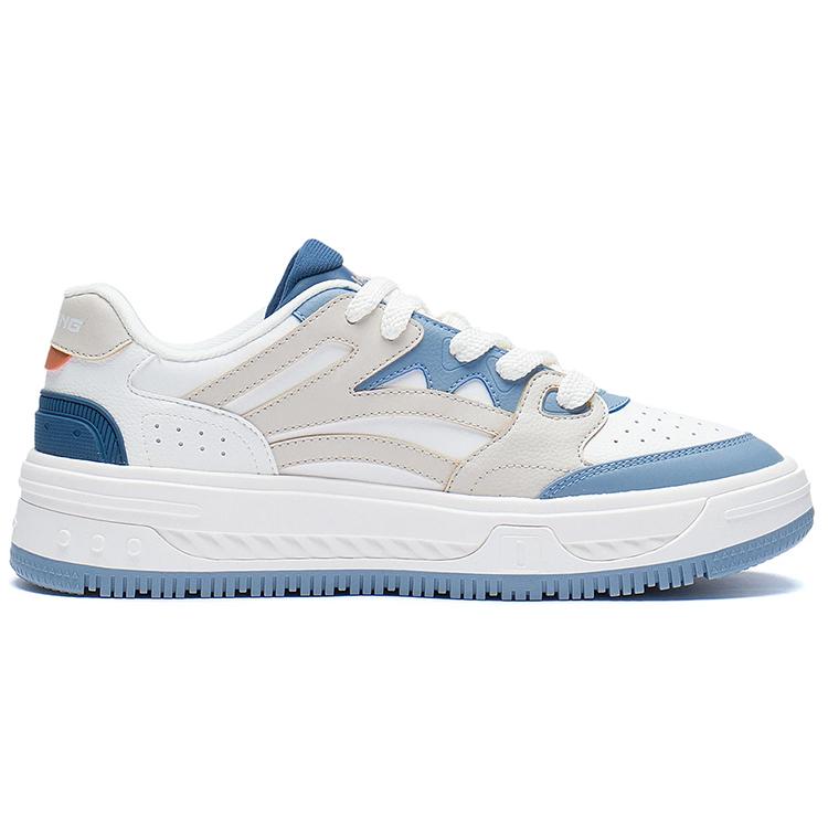 Li Ning Floating Leichte Niedrige Skateboard-Schuhe Herren Weiß Grau Blau AGCS077-3