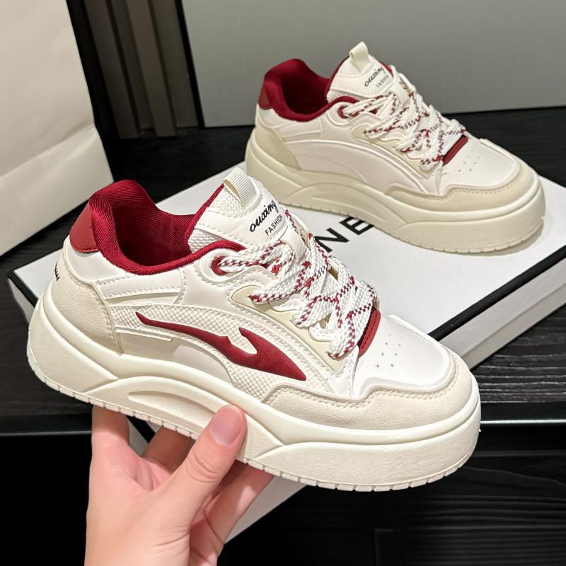 Spring and Autumn New Sports and Leisure Ins Platform Leather Single Shoes Board Shoes