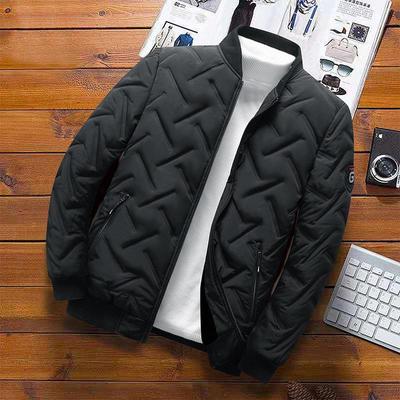 2024 Men's Stand Collar Cotton Coat: Trendy, Light, Warm Autumn and Winter Top