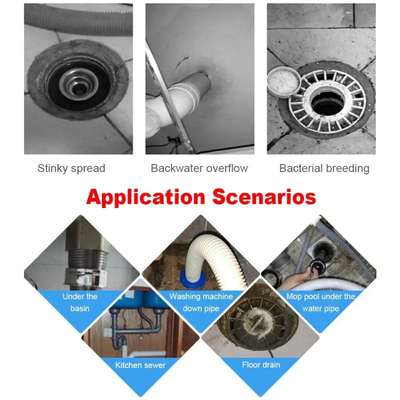 12/4/2 SZT Domowy Pierścień Uszczelniający do Rury Kanalizacyjnej Zapobiegający Zapachom Teleskopowy Korek do Odpływu Podłogowego Pralki Złącze Akcesoria do Rur Kuchennych Łazienkowych