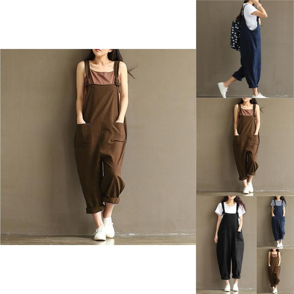 Stylish Womens Loose Jumpsuit With Comfortable Sleeveless Design And Wide Leg Fit