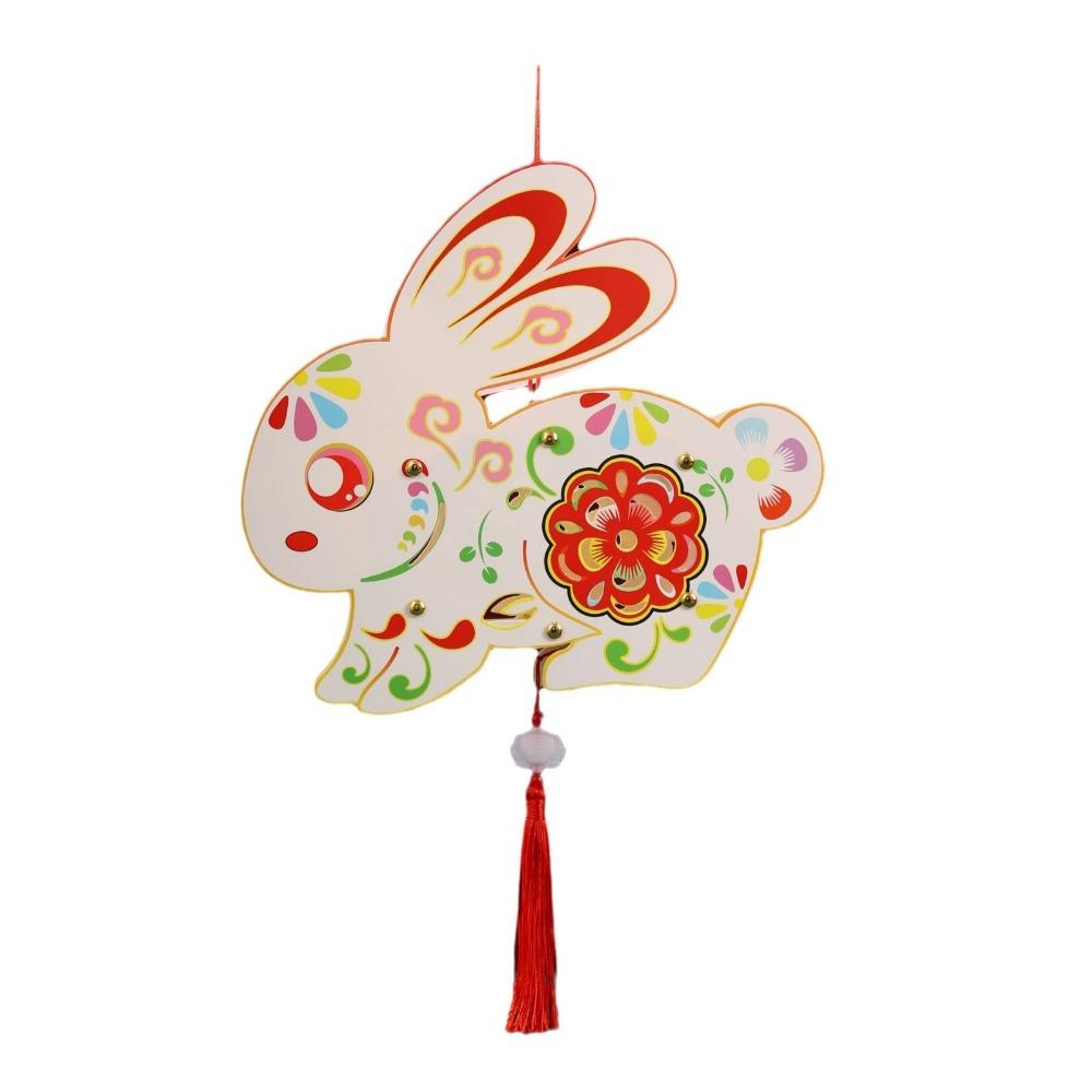 Antique Rabbit Flower Lantern Cartoon Lantern DIY Material Package  Mid-Autumn Festival
