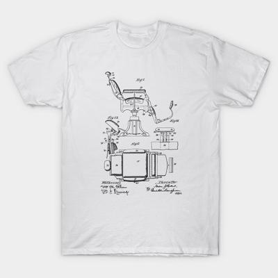 T-shirt Dames Scheerstoel Vintage Patenttekening Harajuku Print Kawaii T-shirt Zomer Korte Mouw Dames T-shirt Top Tee