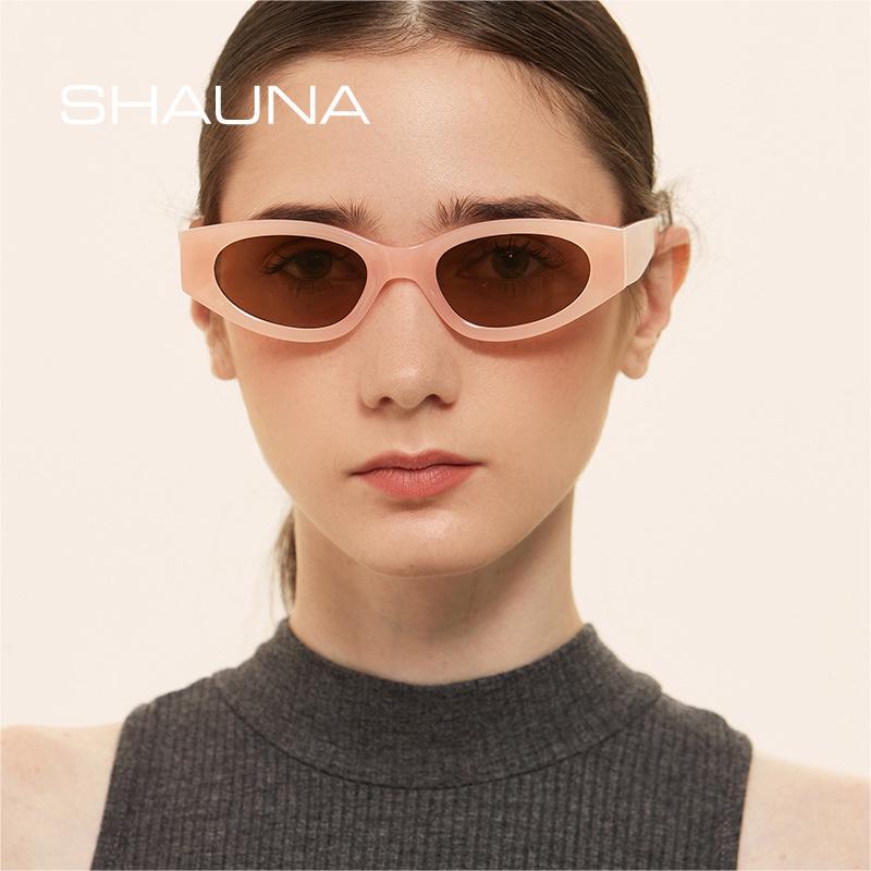 SHAUNA Fashion Small Cat Eye Sunglasses Women Fluorescent Green Leopard Eyewear Vintage Men Sun Glasses Shades UV400