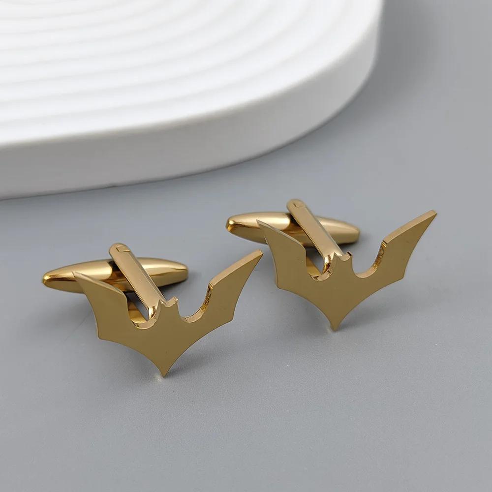 Bat Cufflinks for Men Sleeve Wrist Buttons Shirt Clasps Stainless Steel Cuff Buckle Wedding Grooms Jewelry Mens Accessories