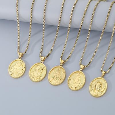 Vacuum Electroplating 18k Gold Sweater Chain European And American Titanium Steel Round Brand Necklace Jewelry For Men And Women 
