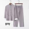 Men's Chinese Style Cotton Linen Tang Suit Jacket & Pants Set with Frog Buttons - Retro Zen Meditation Outfit
