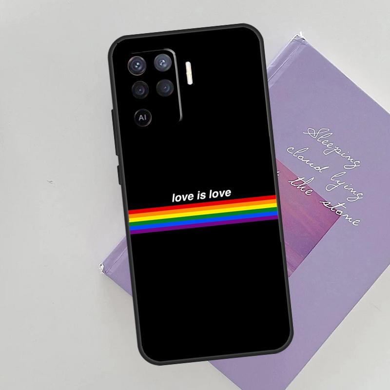 LOVE IS LOVE LGBT GAY PRIDE Case For Oppo A15 A16 A17 A52 A72 A76 A96 A74 A94 A53 A54S A57S A58 A78 A98 A77 Phone Cover