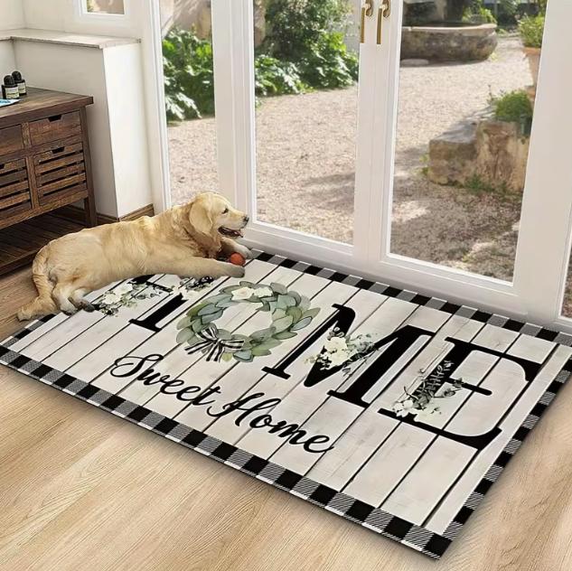 Rose Patterned Door Mat A Pink Floral Design Suitable Kitchens Laundry Rooms Offices Balconies Fashionable Home Decor Carpets