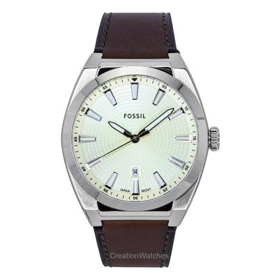 Everett Lederen Band Crème Wijzerplaat Kwarts FS6071 Herenhorloge