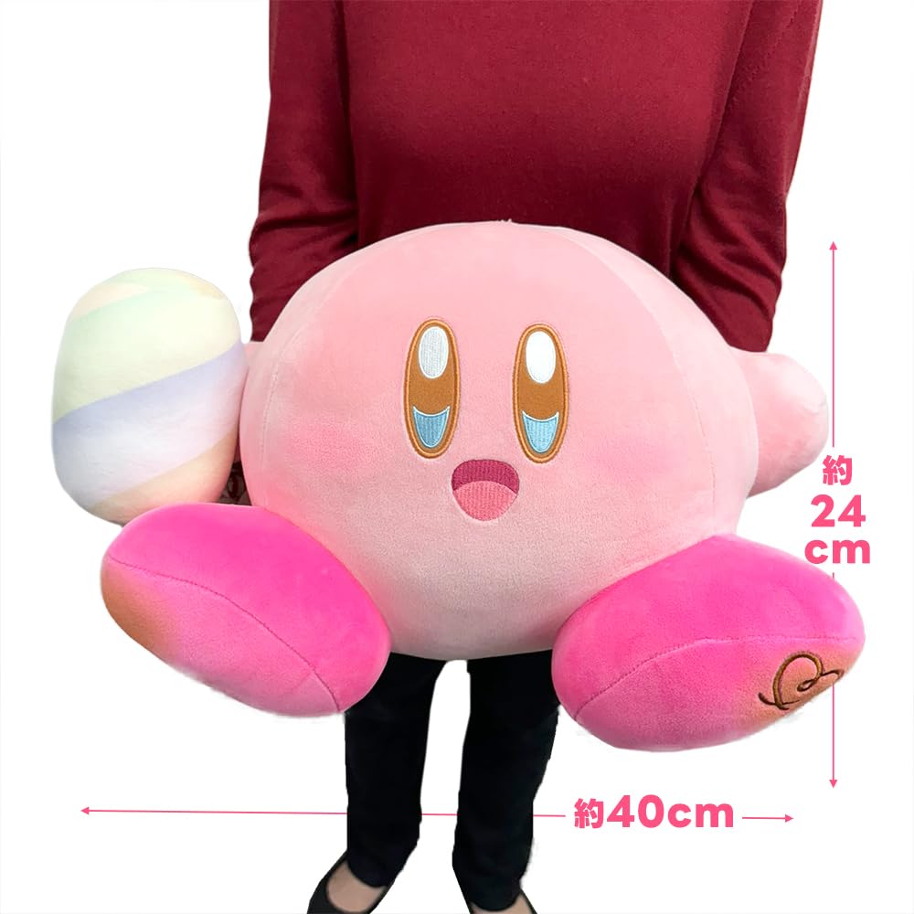 Kirby Marshmallow Twisted Marshmallow Big Plush Toy, Official, Approx. 24cm, Includes Toy Diamond