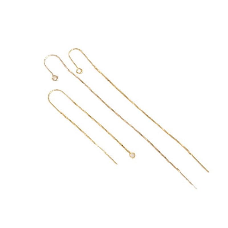DIY U-Shaped Ear Wire: Handmade 14K/18K Gold & 925 Silver Chain-Shaped Studs - Color-Preserving Jewelry Accessories