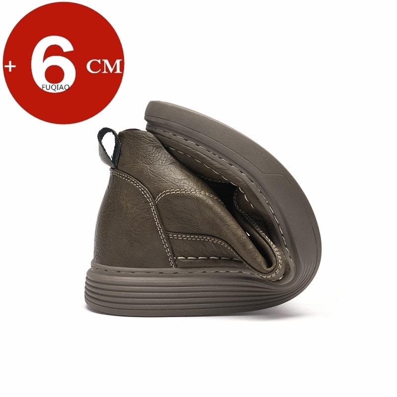 Scarpe casual da uomo con rialzo interno 6 cm, tomaia in vera pelle, traspiranti, comode, sneakers che aumentano l'altezza