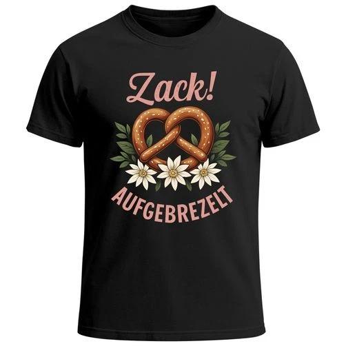 Men s Oktoberfest T-Shirt Zack Pretzel & Edelweiss- 2XL