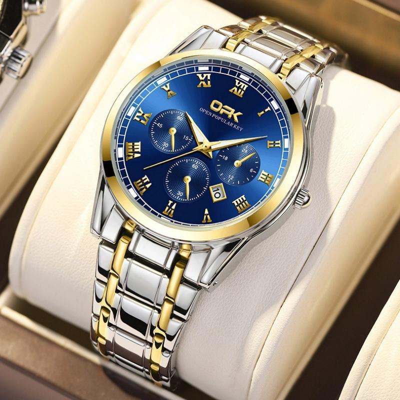 OPK Fashion Mens Watches Top Brand Luxury Quartz Wrist Watch for Men Waterproof Sport Chronograph Watch