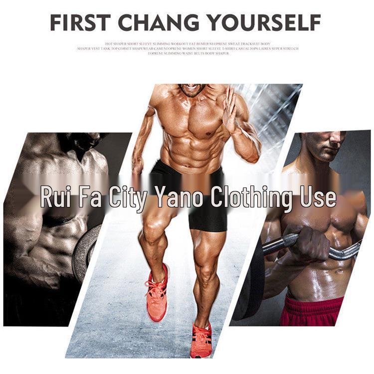 Men's Short Sleeve Sweat-Inducing Fitness Suit Corset: Plus Size Waist Trainer and Body Shaper