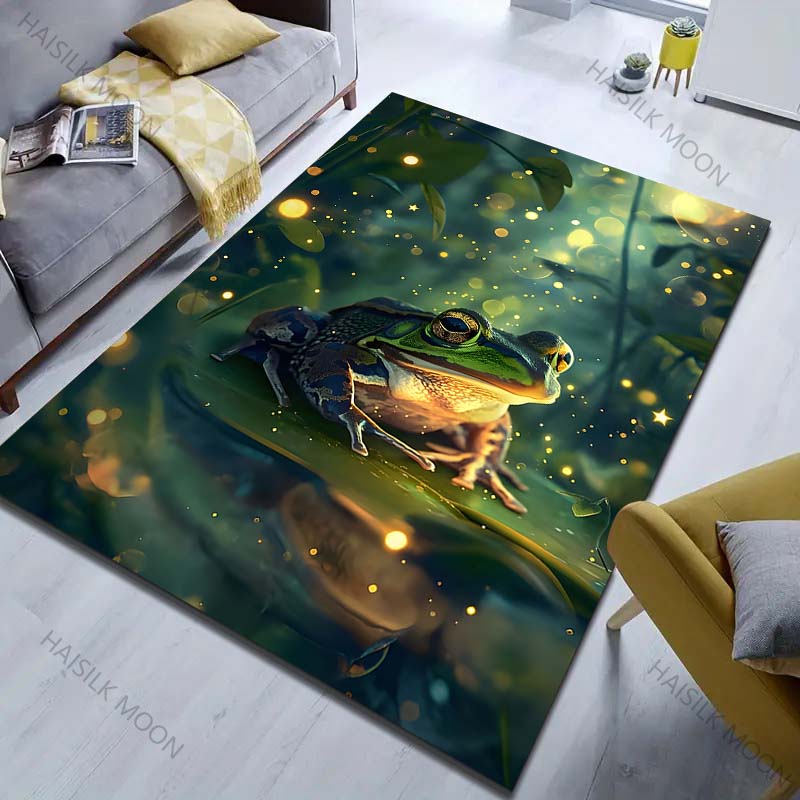 1PC Frog with Twinkling Starlight Carpet for Living Room Bedroom Sofa Home Decor Rus Non-slip Floor Mat Luxury Gift