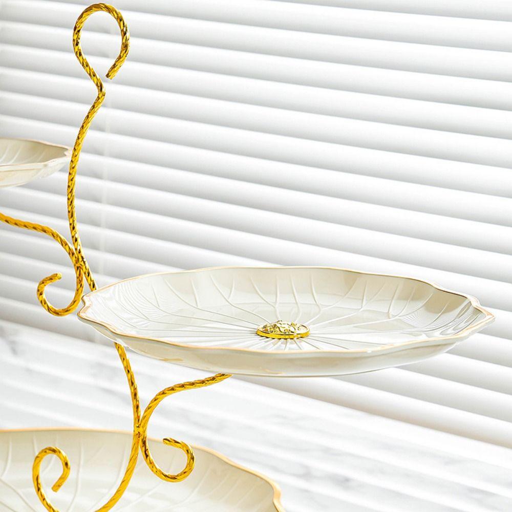 Kakefat med stor kapasitet, grenformet, stabilt, trelags fruktfat, 3-etasjers serveringsbrett, kjøkken