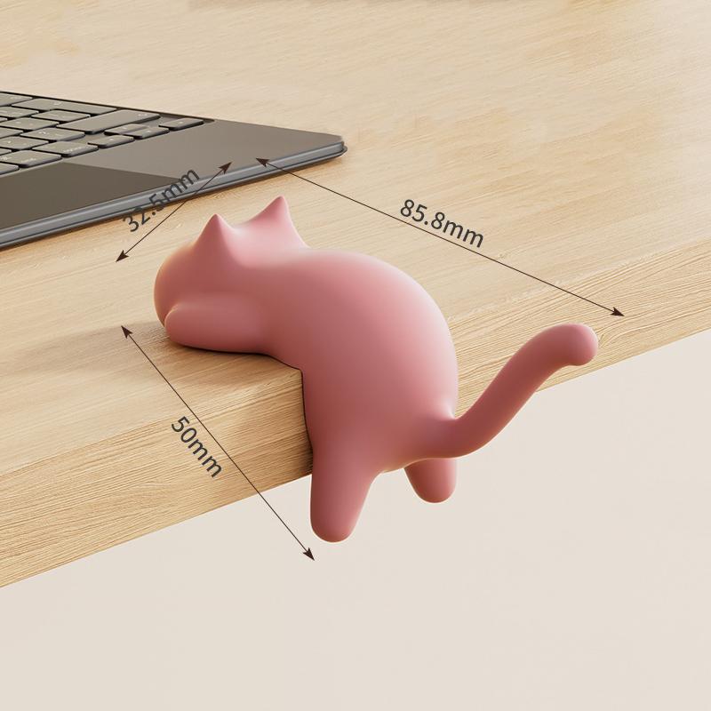

1pc Desktop Hooks Key Holder Cute Cat-Shaped Hooks Desk Ornament Kawaii Office Bag Storage Hooks Table Edge Keychain Hooks
