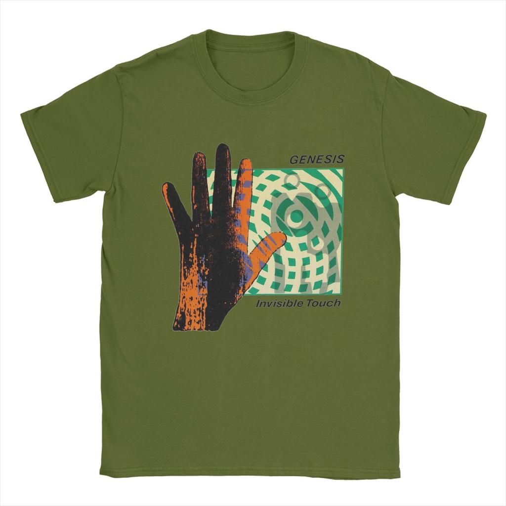 Genesis Invisible Touch T-Shirts for Men Vintage Pure Cotton Tee Shirt Round Neck Short Sleeve T Shirts Gift Idea Clothing