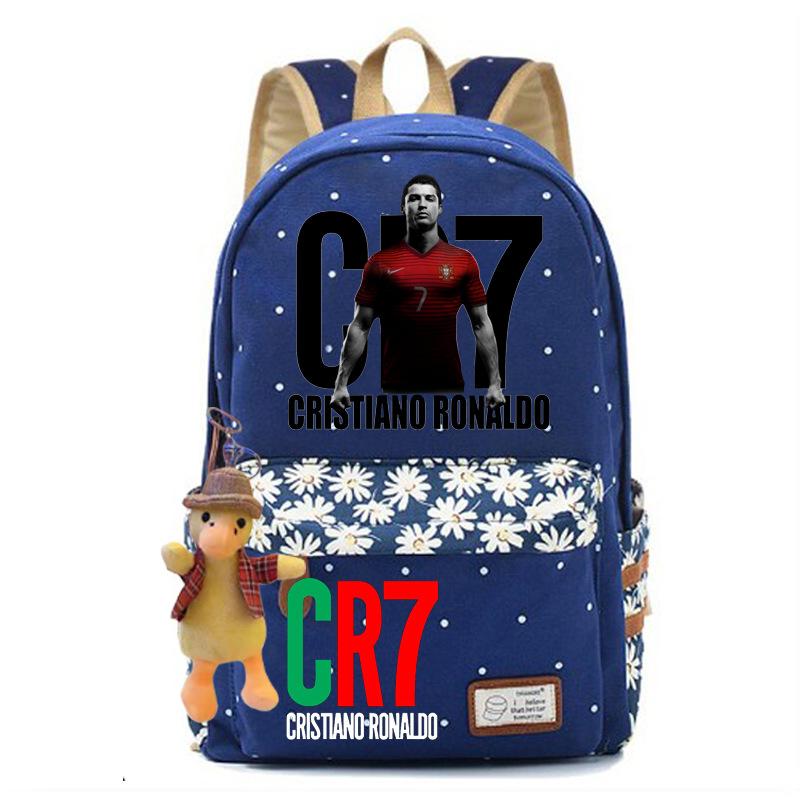Youth football star Ronaldo primary and secondary school student schoolbag female casual backpack