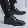 Men's shoes large size new leather shoes fashion men's business dress shoes trend British style retro lace-up leather shoes