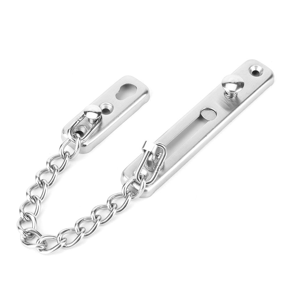 Edelstahl Langlebig Diebstahlschutz Kettenvorhängeschloss Sicherheitswächter Türschloss Riegel Zuhause Hotel(Silber )