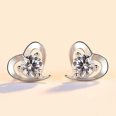 Love Heart-shaped Earrings with Ladies' Temperament Versatile Personality