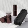 Convenient Travel Short Handle Retractable Makeup Brush with PU Zipper Bag Multifunctional Foundation Brush Honey Brush Beauty Tool