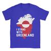Herren I Stand with Greenland Unterstütze die Grönländer T-Shirts Baumwollkleidung Vintage Kurzarm-T-Shirt Übergröße T-Shirt