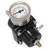 Aluminum Universal Adjustable Fuel Pressure Regulator + Gauge+ Fitting Kit Black