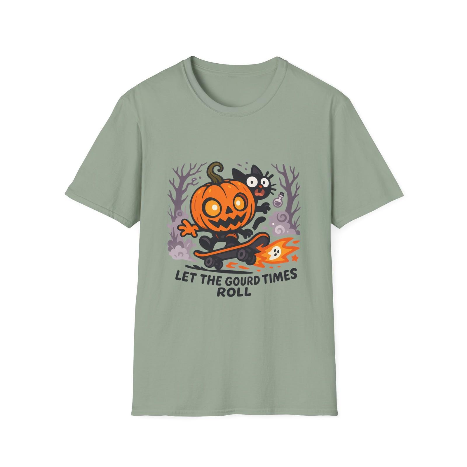 Unisex Softstyle T-Shirt Mens Womens Tees Top Chibi Pumpkin Skateboard Black Cat Fog Halloween Forest 2XL