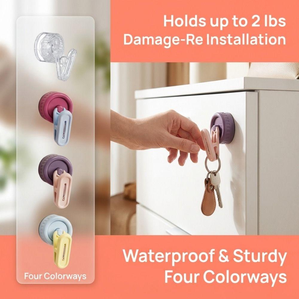 Rotating Suction Cup Hook Waterproof Utility Hook Organizer Wall Clip Counter Decor