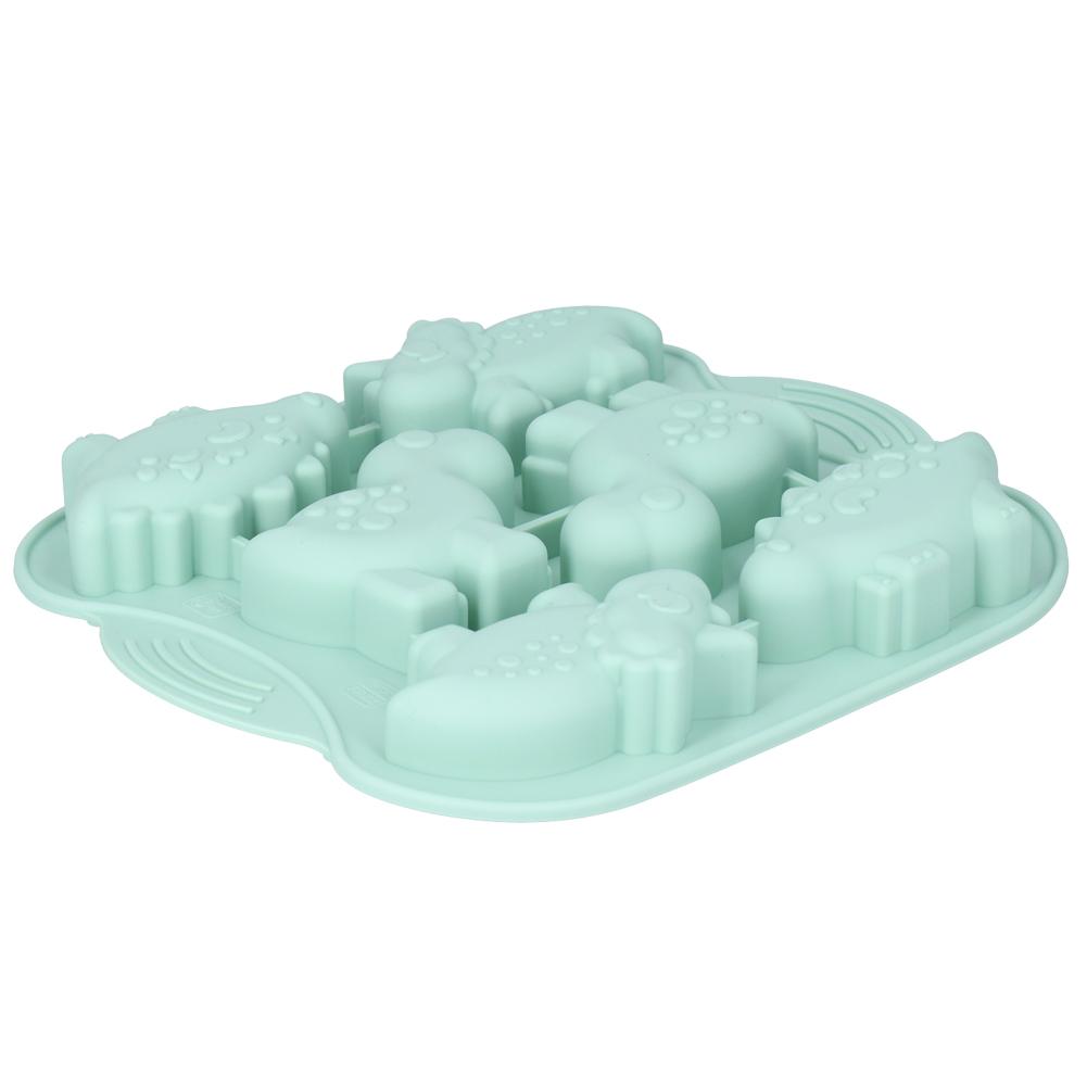 Moule à Gâteau 6 Cavités Forme Animale Moule en Silicone DIY Chocolat Dessert Pudding Moule de Fabrication Cuisine