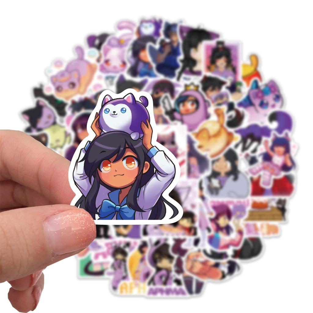 10/50 Peças Adesivos Fofos Kawaii da Aphmau Adesivos de Graffiti de Pelúcia da Aphmau para Mala DIY Laptop Skate Bicicleta Adesivos