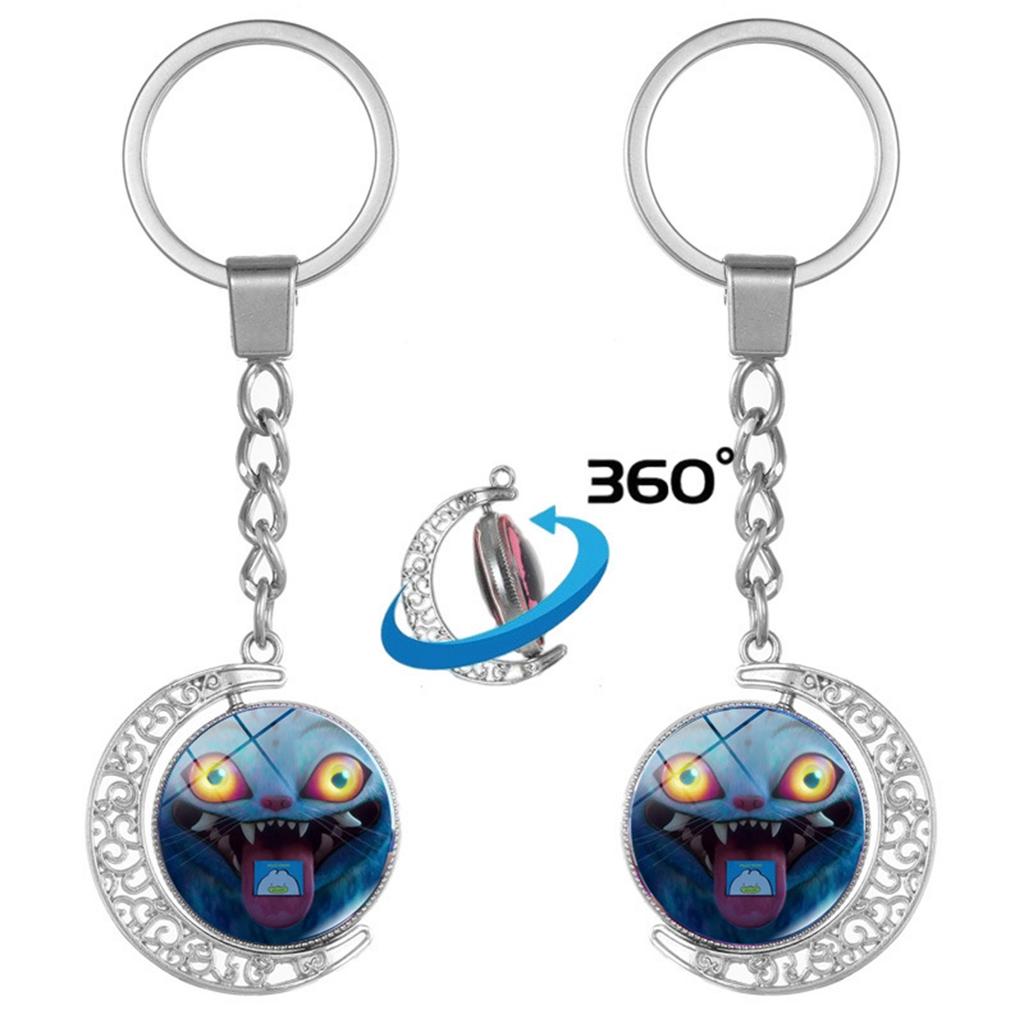 Anime Peripheral Double-sided Rotating Keychain, Creative Peripheral Key Ring Accessories Key Chain Ring