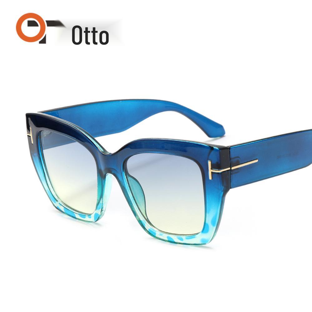 Unisex Large Frame T-Decoration Sunglasses 5634 - Slimming and Stylish European & American Design